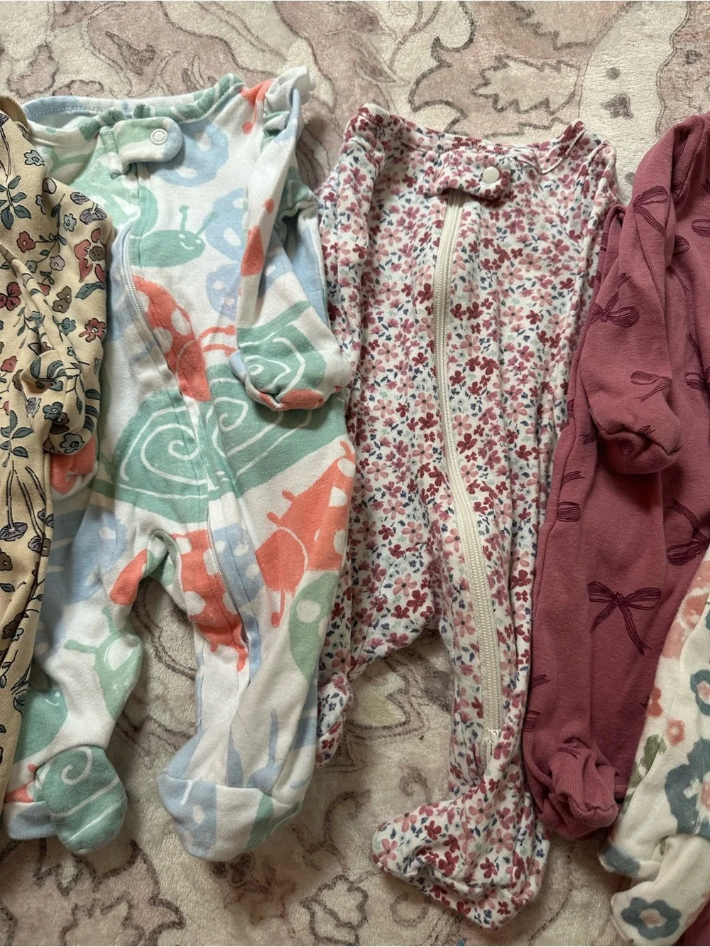 Carter's Mixed Print Footed Baby Sleepers - Floral & Boho Bundle